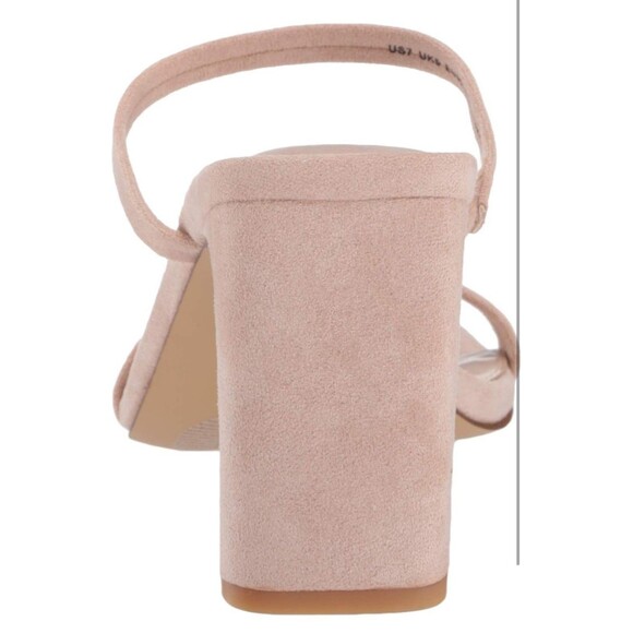 NWT The Drop Women's Avery Square Toe Two Strap Heeled Sandals Natural Size 7 - Picture 5 of 8